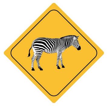 Aufkleber Sticker Achtung Zebra