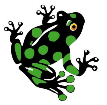 Aufkleber Sticker Frosch schwarz grün