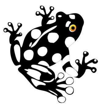 Aufkleber Sticker Frosch schwarz weiß