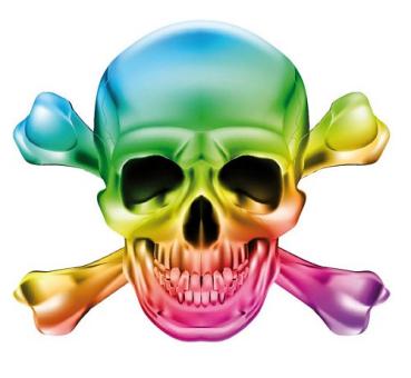 Aufkleber Sticker Totenkopf Skull Regenbogen