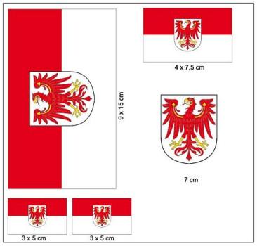 Fahnen Aufkleber Set Brandenburg 