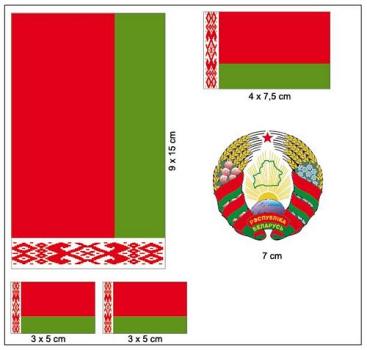 Fahnen Aufkleber Set Weißrussland