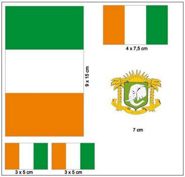 Fahnen Aufkleber Set Elfenbeinküste