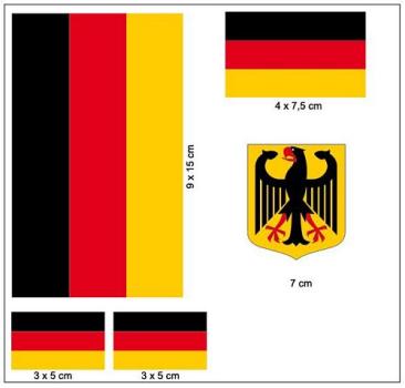 Fahnen Aufkleber Set Deutschland