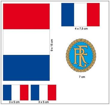 Fahnen Aufkleber Set Frankreich