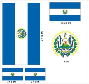 Fahnen Aufkleber Set El Salvador