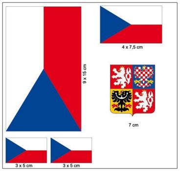 Fahnen Aufkleber Set Tschechien