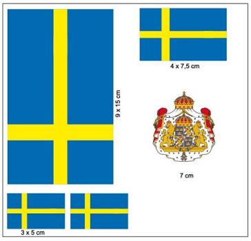 Fahnen Aufkleber Set Schweden