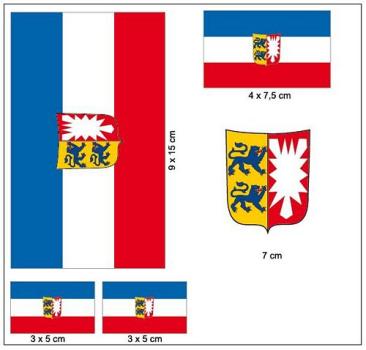 Fahnen Aufkleber Set Schleswig Holstein