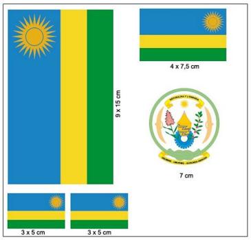 Fahnen Aufkleber Set Ruanda