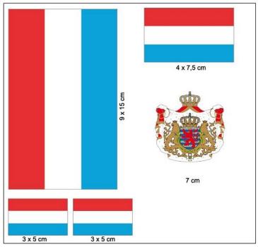 Fahnen Aufkleber Set Luxemburg