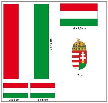 Fahnen Aufkleber Set Ungarn