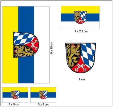Fahnen Aufkleber Set Oberpfalz
