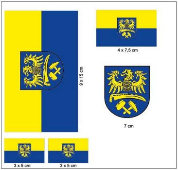 Fahnen Aufkleber Set Oberschlesien