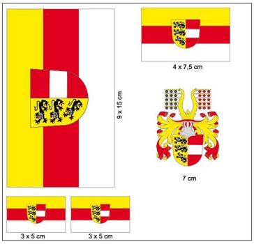 Fahnen Aufkleber Set Österreich - Kärnten