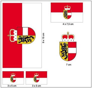 Fahnen Aufkleber Set Österreich - Salzburg