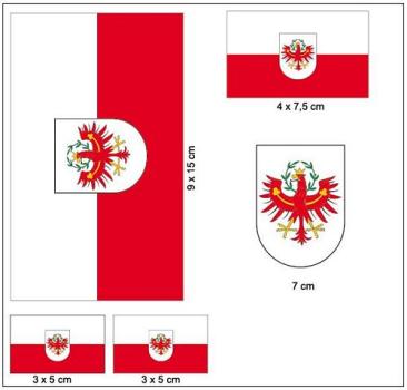 Fahnen Aufkleber Set Österreich - Tirol