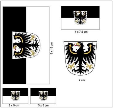 Fahnen Aufkleber Set Ostpreußen