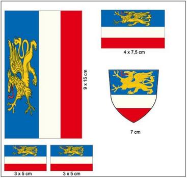 Fahnen Aufkleber Set Rostock