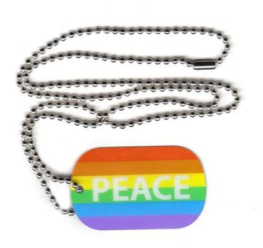 Dog Tag Fahne Regenbogen - Peace