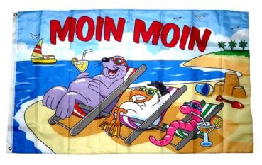 Fahne / Flagge Moin Moin Strand 90 x 150 cm