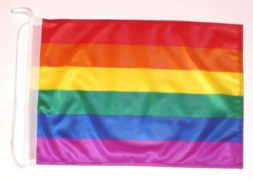 Bootsflagge Regenbogen 30 x 45 cm