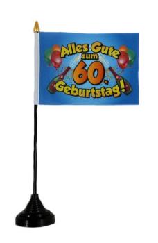 Tischflagge Alles Gute zum 60. Geburtstag 10 x 15 cm