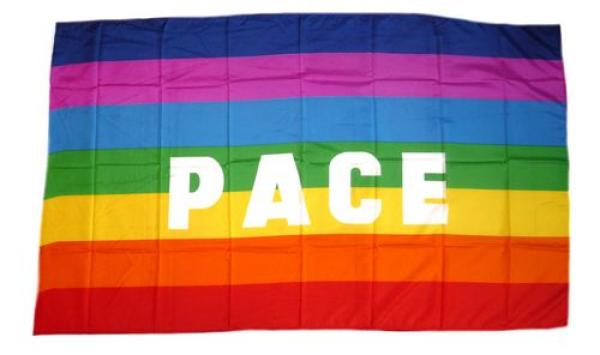 Fahne / Flagge Pace Regenbogen 30 x 45 cm