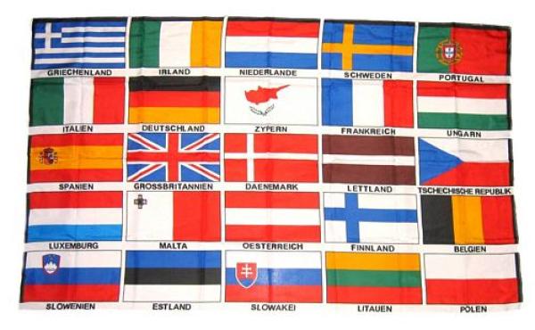 Fahne / Flagge Europa 25 Länder 60 x 90 cm