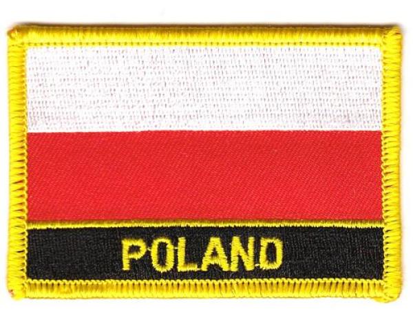 Fahnen Aufnäher Polen Schrift