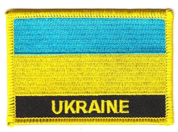 Fahnen Aufnäher Ukraine Schrift