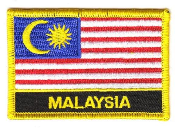 Fahnen Aufnäher Malaysia Schrift