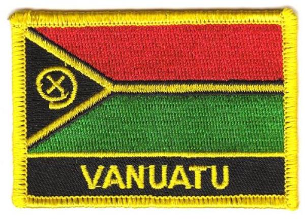 Fahnen Aufnäher Vanuatu Schrift