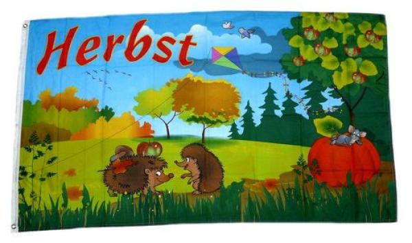 Fahne / Flagge Herbst Igel 60 x 90 cm