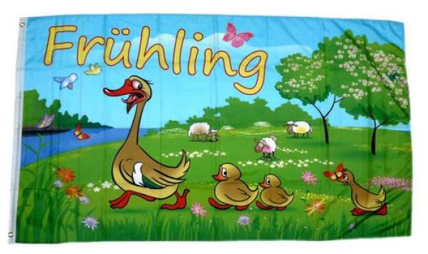 Fahne / Flagge Frühling Enten 60 x 90 cm