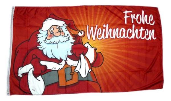 Fahne / Flagge Frohe Weihnachten Weihnachtsmann rot 60 x 90 cm