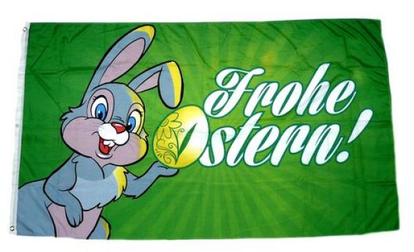 Fahne / Flagge Frohe Ostern Osterhase 60 x 90 cm