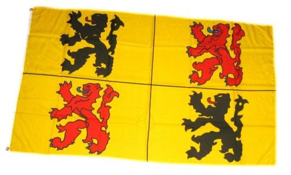 Fahne / Flagge Belgien - Hainaut Hennegau 90 x 150 cm