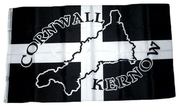 Fahne / Flagge England - Cornwall Silhouette 90 x 150 cm