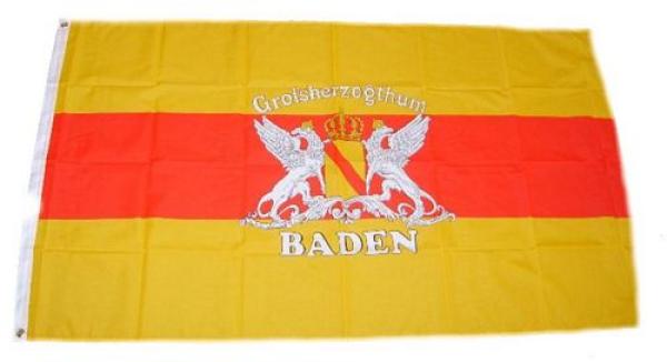 Fahne / Flagge Großherzogtum Baden Schrift 90 x 150 cm