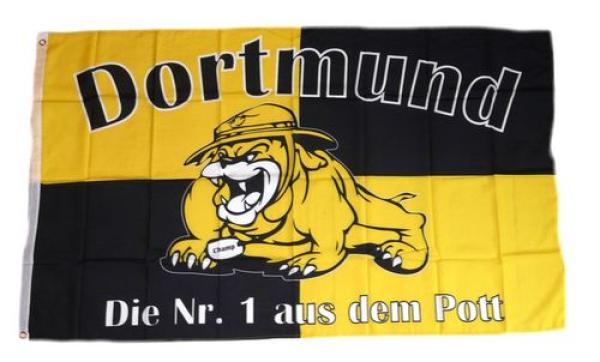 Fahne / Flagge Dortmund Bulldogge 90 x 150 cm