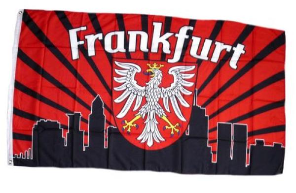 Fahne / Flagge Frankfurt Silhouette Fan 90 x 150 cm