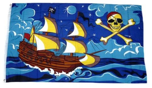 Fahne / Flagge Piratenschiff 90 x 150 cm