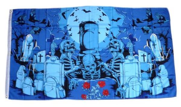 Fahne / Flagge Totenkopf Friedhof 90 x 150 cm