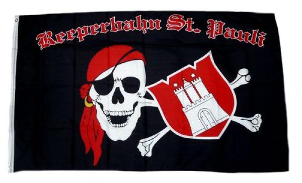 Fahne / Flagge St. Pauli Reeperbahn 90 x 150 cm