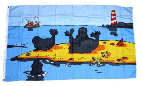 Fahne / Flagge Seehunde Sandbank 90 x 150 cm