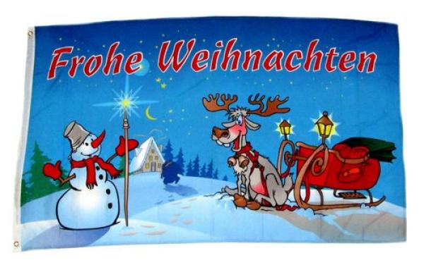 Fahne / Flagge Frohe Weihnachten Sterne 90 x 150 cm