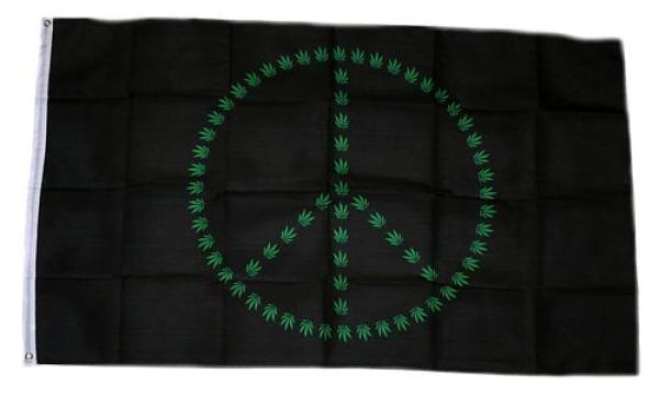 Fahne / Flagge Hanf Peace 90 x 150 cm