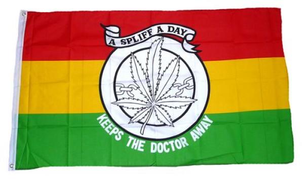 Fahne / Flagge Rasta Keeps the Doctor away 90 x 150 cm