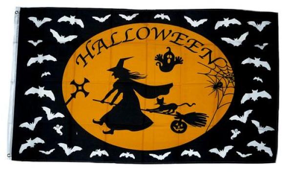 Fahne / Flagge Halloween Hexe 90 x 150 cm